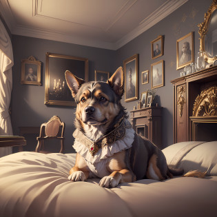 (masterpiece),(best quality), dog [yorkshire],((ultra-detailed)), (highly detailed CG illustration), (masterpiece:1.16), (best quality:1.32),(meticulous_detail),(high resolution:1.1),(best lighting:1.1), (best shade:1.1), (an extremely delicate and beautiful),(proper shading:1.1),(Illustration: 1.1),(Completed:1.1),Overlay,(appropriate setting), Yorkshire dog with Victorian clothing in beautiful decorated old room --auto --s2