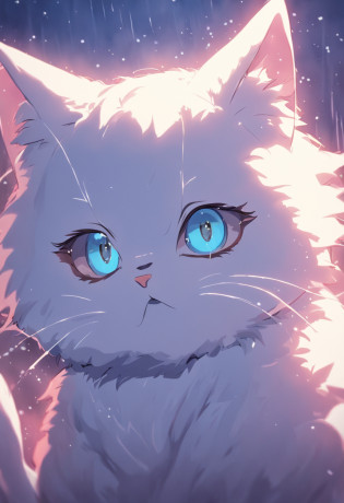 mesmo gatinho branco de olhos azuis em momentos diferentes sem fundo