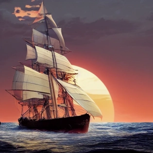 photo of a ultra realistic sailing ship, dramatic light, pale sunrise, cinematic lighting, battered, low angle, trending on artstation, 4k, hyper realistic, focused, extreme details, unreal engine 5, cinematic, masterpiece, art by studio ghibli, intricate artwork by john william turner