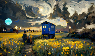 Draw a Tadis in a yellow flower field, in the style of van gogh, Van Gogh style, Inspired by Van Gogh, van gogh art style, Vincent Van Gogh style, Inspirado por Vincent van Gogh, in the style of van gogh, author?Van Gogh, inspired by Vincent Di Fate, van gogh painting, inspired by Vincent Proce, author?Vincent van Gogh