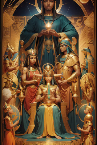 Ra (or Re) - The sun god and the creator god.
Osiris - The god of the afterlife, death, and resurrection.
Isis - The goddess of motherhood, magic, and fertility.
Horus - The god of the sky, kingship, and protection.
Anubis - The god of mummification and the afterlife.
Thoth - The god of wisdom, writing, and knowledge.
Hathor - The goddess of love, music, and beauty.
Seth (or Set) - The god of chaos, storms, and the desert.
Bastet - The goddess of home, fertility, and cats.
Sobek - The god of the Nile, crocodiles, and fertility.
O pai: Simboliza autoridade, orientation, and protection.
the child: It represents innocence, potencial, e o futuro.
The Wise Old Man: Simboliza sabedoria, orientation, e conhecimento.
O malandro: Representa travessuras, Brincadeiras, e desafiando o status quo.