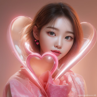 close-up of the smile face?close-up of the smile face?Designer?(realisitic?hight resolution)?(1 girl in)?Do-Up Eye?Korean Girl?(Best Quality), (masutepiece), (1girl in), Solo, a beauty girl, Perfect face, dreamlikeart?Highly detailed airbrush art((Surreal))?Volumetric lighting?(top-quality)?The ultra-detailliert?Highly detailed colorful details?(Bright lighting)?dynamic compositions?Ray traching?The mirror reflects light?Shallow depth of field?ultra-detailliert?mixing  exposure?nffsw?Her eyes are pink and glow heart-shaped?The eyes are pink-heart-shaped?Pink glowing three-dimensional heart on background?Pink glowing three-dimensional heart on background?Pink glowing three-dimensional heart on background?