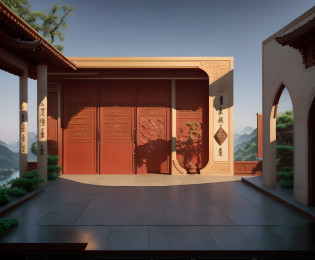 real rendering???((Outdoors during the day:1.5)))?Not a night view?Best quality at best?highly  detailed?tmasterpiece?ultra�-�detailed?Extremely detailed CG unifies 8K, 8K, Diamond, and wallpaper?tmasterpiece?best qualityer?Chinese martial arts style?There are water lilies?There are lanterns?Under the water?Lake surface?lotuses?The beautiful??((Chinese martial arts style))), The sky is vast, Even the mountain cliffs, Bright ink style, Contour light, Atmospheric atmosphere, , bamboos, pines, Octagonal stone pavilion, Flying waterfalls, CG? The world of martial arts? Chinese style buildings? Eau? in a panoramic view?  8K? tmasterpiece? best qualtiy? high qulity? high detal? super detailing? A high resolution? hyper HD?Complete and unified