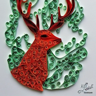 paper quilling, paper cut art, paper illustration, deer in forest, one color, very detailed, 8k --upbeta --v 4
