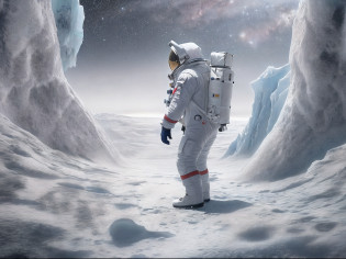 (masterpiece, high-resolution photograph capturing an astronaut exploring the frozen surface of a planet, adorned in an intricately designed spacesuit:1.3), (meticulously composed to showcase the astronaut's solitary journey on the icy landscape and the intricate details of the spacesuit:1.2), (meticulous attention given to the textures of the spacesuit, highlighting its functionality and protective qualities against the harsh environment:1.1), (the astronaut's reflection on the icy surface adding depth to the visual narrative and emphasizing the isolation of space exploration:1.1), (captured with a Hasselblad H6D-400c MS camera, renowned for its exceptional resolution and image quality, capable of delivering 16k imagery:1.1), (paired with a Hasselblad HC 35-90mm f/4.0-5.6 lens, offering versatility in capturing both close-up details and wider landscape shots:1.1), (an image that invites viewers to contemplate the solitude and challenges of space exploration:1.1), (an artwork that encapsulates the intersection of human ingenuity and the mysteries of the cosmos:1.1), (an invitation to step into the astronaut's boots and experience the cold beauty of an alien world:1.1), (a portrayal that sparks a sense of curiosity and reverence for the exploration of new frontiers:1.1))