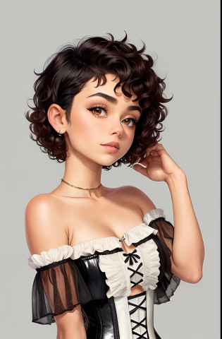 a color photo of a girl (