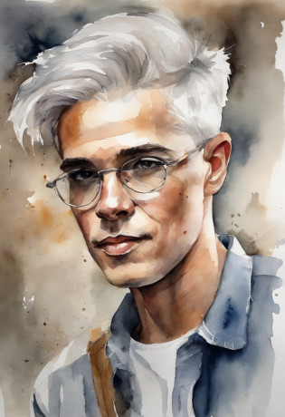 A teenager with a combing middle score?Silvery-white hair?Suspenders?cinematic style?golden section?a slight light?collage