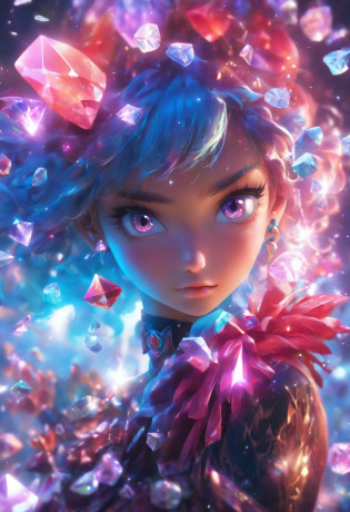 (((crystals texture Hair)))?{{{{{Extremely detailed CG}}}}},{{8K_the wallpaper}},{{{{Crystalline purple gemstone gloves}}}},((Beautiful detailed glass hair)),((Glass shaped texture hand)),((crystallize texture body)),gem body,Hands as clear as jewels,crystallization of clothes,((crystals texture skin)),Sparkle, Lens flare, light  leaks, Broken glass?{{{{detailed glass shaped clothes}}}}? ((Masterpiece)), (((Best quality))), ((Ultra-detailed)), ((illustration)), ((Disheveled hair)), ((frilld)), (1 girl), (Solo), Dynamic Angle, big top sleeves, Floating, beautiful detailed gemstone sky, gemstone sea, Beautiful detailed eyes, Overexposure, side�blunt�bangs, hairs�between�eyes, Ribbons, neck bowtie, macaron, Bare shoulders, (((Small breast))), Pleated skirt, crystals texture flowers? ((detailed crystallized clothing)),(gemstone of body)?solofocus,{{{{{{{{Iridescence and rainbow hair:2.5}}}}}}},{{{{{{detailed�cute�anime�face}}}}}},{{Loli}},{{{{{aquarelle_(mediating)}}}},(((Masterpiece))),(((clock))),(((Red))),(((Blood))),finedetail,Depth of field,Blood�drop,Blood�fog