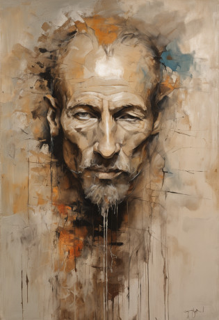 Picture a figure that commands attention the moment they step into a room. Their skin, as pale as the moonlight's kiss, accentuates the sharp angles of a gaunt face that seems to have weathered the trials of time. Romanian heritage is etched into their features, each contour telling a story of a rich and ancient lineage. Their blond hair, a tangled cascade of sunlit strands, dances in rebellious disarray around a well-kept short beard, as if mirroring their untamed spirit.

Cloaked in a suit as dark as a moonless night, they wear it like a second skin, exuding an air of enigmatic elegance. A black shirt, a canvas for their individuality, is a stark backdrop against which their presence burns even brighter. Yet, it's their eyes that draw you in with an irresistible magnetism. Almond-shaped and intense, they smolder with an inner fire, holding secrets that only the bravest dare to uncover. 

In their aura, a palpable sense of power and authority weaves like an invisible thread, pulling you closer despite the instinctual urge to step back. They possess the kind of charisma that makes you believe in the strength of their every word, and their rugged appearance serves as a testament to a life unafraid of challenges. This is a person who walks the line between raw vulnerability and unyielding strength, a living paradox that leaves an indelible mark on anyone fortunate enough to cross their path.