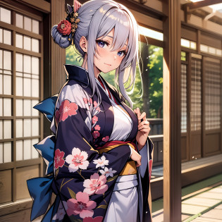Japan wears kimono 2 shoujo sit and kiss shoujo face