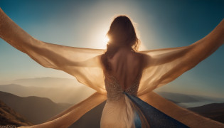 uma foto de menina com trilhas de luz atravessando-o, no estilo da arte digital conceitual, kinetic pointillism, Onda de raios, carmesim claro e azul, Magewave, delicate constructions,topless, best quality, master part, Altas, absurdos, incrivelmente absurdos, tamanho de arquivo enorme, papel de parede, colorido,8k,Foto RAW