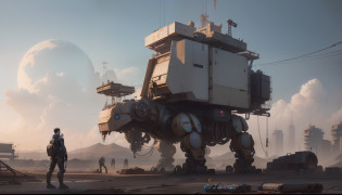 mechbay, scaffolding, hangar, gantry, hoses, wiring, repair crew, welding,Huge robots?mechanicalparts???hyper realistic detailed??globalillumination?shadowing?rendering by octane?8k?Waste soil style????Decorations detailed?cool colours?egypician detail?highly intricate detail?Mechanical limbs?Connect to the tube?A mechanical vertebrae attached to the back??Wires and cables connected to the legs?wojtek fus, Reference author?ruanjia, lan mcque, Inspired by Ian Mack, Simon Starlenhaag Highly detailed, author?Ian McQue, author?feng zhu, sergey kolesov concept art, Simon Starlenhaag color scheme, by Raymond Han, author?Jeremy Chang,Huge robot 10%Like a camel?90%sci-fy?There are a lot of sci-fi parts on it?The four mechanical legs are on the ground?Thick legs?