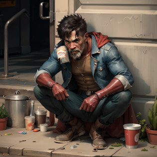 super hero beggar