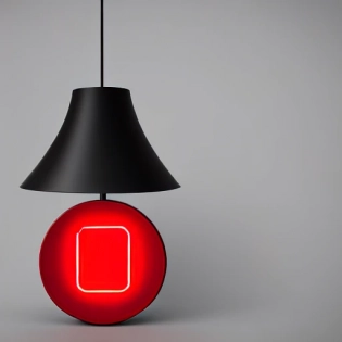 red logo for company OUT OF IDEA w/ lamp