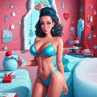 (dreamlikeart style:1),( redshift style:1.1) ,(analog style:1.1), (copeseethemald style:0.3), (thepit bimbo:1),(glossy sexy bimbo:0.9),
women,
anatomical,

[Emmanuelle Chriqui|Monica Bellucci],
beautiful detailed blue_eyes,
bikini, 
motel room, hotel room, love,hearts,angels,Christmas, winter, Santa clause, 
[(colorful explosion psychedelic paint colors:1.2)::0.15],