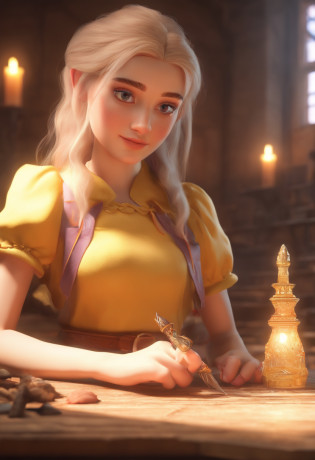 1girl, 18 years old, (((perfect fingers and short finger nails))), holding a sharp dagger ready to stab, sneaking through a well lit house of a hobbit, beautiful perfect hands and short finger nails , 8k ultra-realistic, pastel color scheme, soft lighting, golden hour, tranquil atmosphere