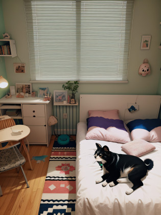 There is a bed in the bedroom?There is a stuffed toy on it, Small room, cute room, cozy room, apartment of an art student, small room in tokyo, small bedroom, clean room, in small room, small and cosy student bedroom, studyng in bedroom, designed for cozy aesthetics!, a room, cozy environment, A bright room, 9 0 s bedroom