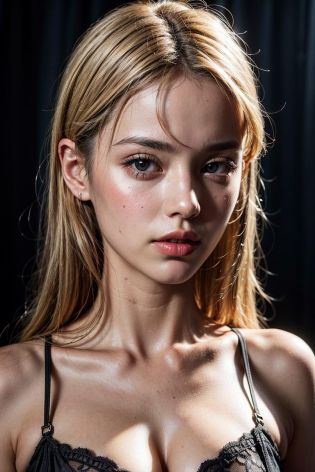 <lora:detailer:1> ,a young woman, blonde, dark theme, soothing tones, muted colors, high contrast, (natural skin texture, hyperrealism, soft light, sharp)