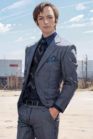 (best quality, masterpiece, RAW photo,ultra-detailed:1.2), <lyco:GoodHands-beta2:1.0>,looking at viewer, 
 <lyco:Saul:0.95>Saul,GS-Girlish:1, formal suits, formal pants, dynamic ungle, stylish pose,