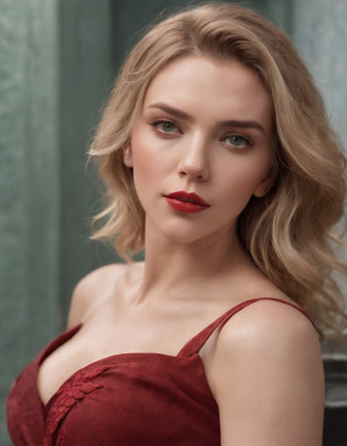 (Scarlett Johansson) photo of a stunning beautiful woman in the cover of a fashion magazine, long messy windy blonde hair, green eyes, (magazine style:1.3),  modelshoot style, (extremely detailed CG unity 8k wallpaper), photo of the most beautiful artwork in the world, professional majestic oil painting by Ed Blinkey, Atey Ghailan, Studio Ghibli, by Jeremy Mann, Greg Manchess, Antonio Moro, trending on ArtStation, trending on CGSociety, Intricate, High Detail, Sharp focus, dramatic, photorealistic painting art by midjourney and greg rutkowski, (sexy shiny red dress:1.1), (looking at viewer), (detailed pupils:1.3), (modern outfit:1.2), (closeup), red lips, (earrings), (fashion magazine logo), (magazine text), (magazine title:1.1)