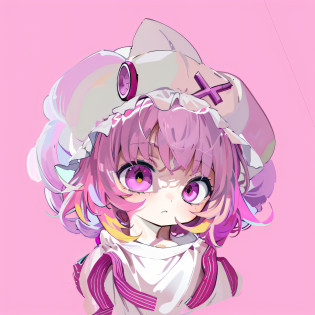 Anime girl with pink hair and white hat, anime moe art style, humanoid pink female squid girl, from touhou, shalltear from overlord, gapmoe yandere, big pink eyes, touhou character, anime art style, Anime Stylization, cute�anime�face, cute character, (Anime girl), made with anime painter studio, pink face