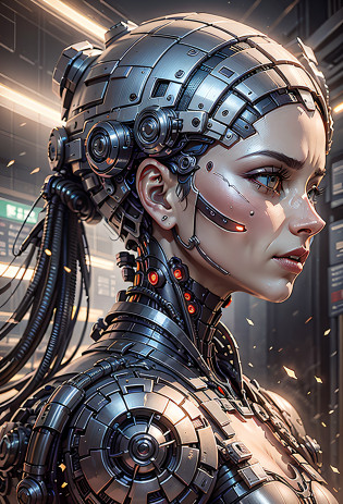 renderiza��o 3d complexa ultra detalhada de um lindo perfil de porcelana rosto de androide, ciborgue, robotic parts, 150 mm, Beautiful soft studio light, Anel luminoso, detalhes vibrantes, cyberpunk luxuoso, renda, hiper-realista, anatomic, facial muscles, electric red cables, microchip , elegante, fundo bonito, octane rendering, Estilo HR Giger, 8k, melhor qualidade, obra-antes, illustration,, extremamente delicado e bonito, extremamente detalhado, CG, unidade, papel de parede, (realista, fotorrealista: 1,37), unbelievable, finamente detalhe, obra-antes, melhor qualidade, arte oficial, papel de parede 8k de unidade CG extremamente detalhado, absurdos, incrivelmente absurdos, robot, metallic silver helmet, corpo inteiro, combat position