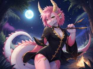 Twilight Star Spirit?light sparkles?Pink hair?Female oriental dragon??outfits??Naughty pose?Mimi eyes?Cosmo?solo