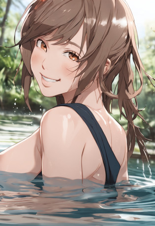 White hot springs?masutepiece, Best Quality,?A high resolution, Physically-based rendering,(Detailed face), ,Japanese,)),(tall:1.2),1womanl, (bbw:1.3),light brown hair ,(laugh lines:1.3),(Turning around:1.4), ,Face without makeup ,all-fours ,(look at viewr:1.3),Water is white?Asian Woman in Alafe?huge tit? Young Gravure Idol, ((wetted skin?wetting hair?wet face?dishevled hair))?Japanese Models, ????, (Realistic, Photo Real: 1.37), ,Shoulder-deep in hot water?Hot face?Professional Lighting, Photon mapping,