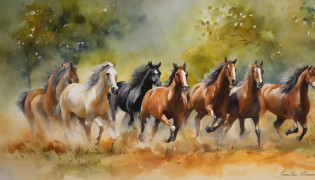 Nine horses?Nine Jun Diagram, watercolor colored painting, watercolor paiting, watercolor paiting, Watercolor painting, water color art on paper, watercolor on canvas, detailed watercolour, colorful watercolor painting, watercolour on paper, watercolor paiting, fantasy watercolor, watercolor paiting, watercolors on canvas, aquarelle, vibrant watercolor painting