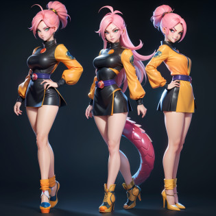 Dragon ballz characters, colourful pictures, pretty female faces, sparkling simple make up,sparkling eyes, sparkling lips, high quality pictures, half body pictures, full body pictures