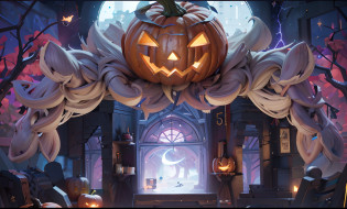 Giant pumpkin,halloween,Halloween vibe, the night, Glow effects, Giant pumpkin monster, Overwatch promotional images?League of Legends promotional images?league of legends style art, 3 d render stylized?cute 3 d render?3 d render official art?Stylized anime??Ultra-realistic graphics?Polycount competition winner?Render baking?8K?Optimal quality?tmasterpiece?1.2???realisticlying?realisticlying?1.37??ultra�-�detailed?Optimal quality???????profesional lighting?photon maping?Radio City?physically-based renderingt?cinmatic lighting?depth of fields,Clear focus,rays of sunshine,well-composed,(Bokeh:1.2),(Ulzzang-6500:1.2) mix4, hiqcgbody?Yellow light?Game UI?European and American cartoons??8K?Optimal quality?tmasterpiece?1.2???realisticlying?realisticlying?1.37??ultra�-�detailed?Optimal quality???????profesional lighting?photon maping?Radio City?physically-based renderingt?cinmatic lighting?depth of fields,Clear focus,rays of sunshine,well-composed,(Bokeh:1.2),(Ulzzang-6500:1.2) mix4, hiqcgbody?