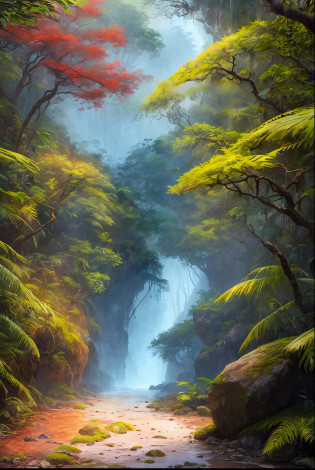 stunning view,professional high quality hyperrealistic scenery  containing a picturesque nature of a
wild jungle in
winter  in the morning hail weather,
(environmental lighting), 8k resolution, detailed, focus, mid range shot
naturalism,dramatic darkness
by  Guy Tal