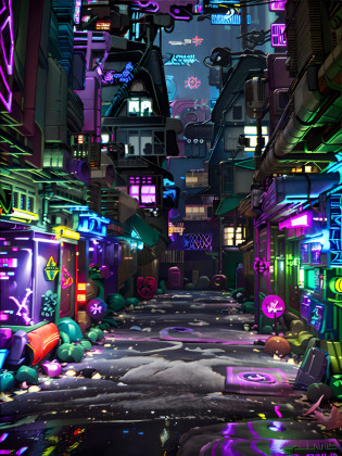 futuristic tree house, street at night with neon signs, cyberpunk street, cyberpunk city street, cyberpunk streets at night, cyberpunk alley, cyberpunk night street, cyberpunk street at night, dreamy colorful cyberpunk colors, anime style cityscape, cyberpunk atmosphere, cyberpunk art style, cyberpunk vibes, futuristic street, sci-fi cyberpunk city street, in cyberpunk city, cyberpunk vibe, cyberpunk back alle