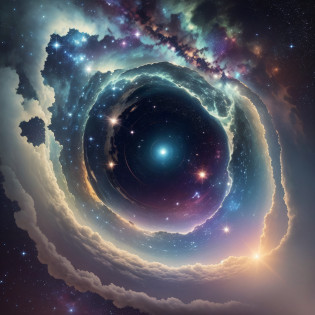 The starry sky and the universe depict the vastness and depth of the universe in soft watercolor tones. In the picture, endless stars and nebulae are intertwined, giving people a feeling of boundlessness. The universe in the night sky represents a vast world and infinite possibilities. Text is required: Use elegant fonts to express the following sentences in the picture:


