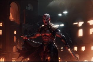 volumetric cinematic lighting, (highly detailed:1.4), smooth, sharp focus, full body 8k, action shot, realistic reflections, cinematic composition,
angron, <lora:Angron MK1 by CARAXES:0.8> close-up, upper-body focus,
gladiator, <lora:tool - more_details:0.5> <lora:tool - add_detail1> 
hand raised, facepaint, bald, holding sword, 
open mouth, looking away from camera,
colosseum, lavish gladiatorial arena, crowd of spectators, fighting pit background, particles floating, bright sky, bright cinematic lighting, soft shadows, noon, bright lights,