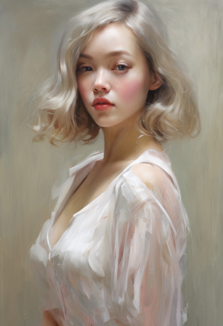 Professional?(4k photos:1.1) (Jeremy Ripking:0.3)?(Anna Dittmann:0.3)?(Ariane Mark:0.3)?(Sharp Focus:1.3)?high d�tails?((Pose Photo)), Full view, masutepiece, (White wall background), (reality: 1.2), 1 girl, 15 years old,(beatiful detailed eyes), ((Cute little nose) ), ((Very cute and beautiful girl)) , Detailed face, ((blush)),Silver hair, ((Ultra short hair)), Very short bob cut,Pretty eyes?drooing eyes? (Beautiful green eyes), ((eye line)),flat breast?  Fine mechanical parts, silky white skin, revealing cleavage?(Protruding buttocks: 1.35), ((Smile)), ((White panel wall background: 1.25)), (isometric: 1.0), in 8K, (High resolution: 1.5), ((Cute idol face : 1.5 )), (model poses: 1.5 ), looking in camera, (upward-eyed: 1.3), (Breathing ears),Wear (Tight shirt:1.2)?Beautiful Detail Face?(attractive young woman:1.3)?(Captivating:1.1)?Natural Breast?