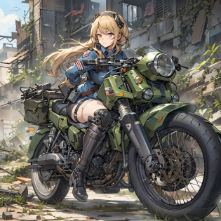Anime riding a motorcycle in ruins?People Girls, girls frontline style, from girls frontline, Fine details. girls' frontline, girls' frontline, girls frontline cg, infantry girl, Women's Last Tour, soldier girl, M4 Sopmod II Girls Frontline, anime maid ss military, girls frontline universe, Mechanized soldier girl, Majora?lieutenant colonel?Girls Moon?Start of battle?