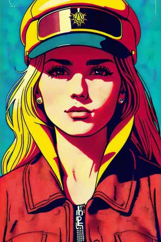 Pop-art style poster by Victor moscoso | [sharp] high resolution, professional portraiture photography, god_rays [natural lighting] | prurient ( [pin-up girl| e-girl] ((Lauren_Ridealgh))) by Tim_Doyle and joyce_ballantyne , cassette-futurism by MOEBIUS
