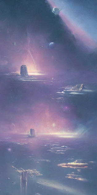 starship titanic, deep space, sci - fi concept art, by john harris, by simon stalenhag, stunning, by vincent di fate, award winning