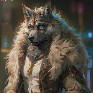 (((8K, RAW photo, Best quality, Masterpiece:1.4))),darkgem?dimwitdog?Muscular male wolf Anthro??Detail face???Details fluffy fur??There is a painting?A dog in a jacket, hairy chest, thick furry neck and chest fluff, furry character portrait, Furry character,Furry art!!!, furry mawshot art, hairy bodies, generic furry style, detailed full body?full body detailed?highly detailed whole body?blue colored eyes?whole body picture?full body shooting hyper detail?furry character?hairy bodies?Furry Fur!!!, Hairy head?Golden pupils?Dog boy? tmasterpiece?best qualityer? hairy pubic? male people? ??? trouser?Detailed fur?fluffly?coda?shaggy male, malefocus, (Full Body Furry, Fluffy tail?hairy chest