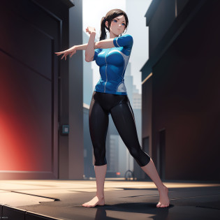 masutepiece, Best Quality, ultra-detailliert, hight resolution, superfine illustration, beautiful artwork, Official art, production art, anime screen cap, SSB, Wii Fit Trainer