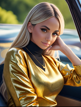 high angle photo of a gorgeous kaley couco, realistic skin texture, looks up,wearing black turtle neck shirt, 8 5 mm art lens, f 1. 2, sharp focus, 8 k high definition, insanely detailed, intricate, elegant, art by stanley lau and artgerm, 1970s, setting in a vintage car, holding cig, wearing gold necklace,