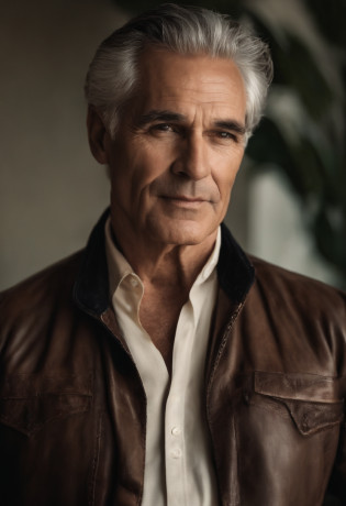 Imagine a man with a face marked by the years, where each walk tells a different story. Ses yeux, profonds et sages, seem to have absorbed the wisdom of many experiences. Silver hair, autrefois d'un noir intense, frame his face elegantly, evoking decades of experience.

His posture is that of a man who has gone through hardships but who has come out grown. Its port and its assured approach reveal a trust forged over time. Despite the fragility inherent in his age, It exudes an undeniable inner strength.

He wears simple but characterful clothes. A jacket used, Testimony of many adventures, and a scarf that seems to have traveled through the seasons. Autour de son cou, un pendentif ancien, steeped in history, oscillates gently with each of its movements.

Sa voix, riche et grave, resonates like a melody that captivates the listener. Every word he utters seems to carry the weight of his experience., and his language is imbued with a wisdom that transcends generations.. He is a born storyteller, capable de captiver son public avec simplement le son de sa voix.

It carries with it the undeniable aura of a man who has gone through the ages, And his charism lies in how he shares the lessons of his life with those who have the chance to listen to him..