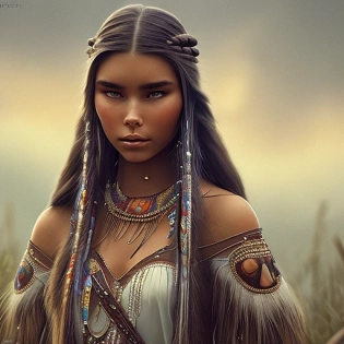 mdjrny-v4 style portrait photograph of Madison Beer as Pocahontas, young beautiful native american woman, perfect symmetrical face, feather jewelry, traditional handmade dress, armed female hunter warrior, (((wild west))) environment, Utah landscape, ultra realistic, concept art, elegant, ((intricate)), ((highly detailed)), depth of field, ((professionally color graded)), 8k, art by artgerm and greg rutkowski and alphonse mucha