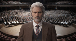 arafed image of a man in a suit and tie standing in front of a stage, 8 k movie still, award winning cinematic still, screenshots from movies, full color still, filmstill, still frame from a movie, still from a live action movie, 8 k film still, movie still 8 k, Still from the movie, anomalisa