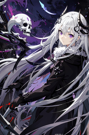 Anime girl with long white hair and black dress holding sword, best anime 4k konachan wallpaper, goth girl anime girl, white hair god, demon anime girl, night core, anime art wallpaper 8k, anime art wallpaper 4k, anime art wallpaper 4k, anime wallpaper 4k, anime wallpaper 4k, anime wallpaper 4k, anime wallpaper 4k, bad guy anime 8k, purple eyes