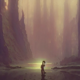 person with a tv for a head, sci-fi , fantasy art by greg rutkowski, loish, rhads, ferdinand knab, makoto shinkai and lois van baarle, ilya kuvshinov, rossdraws, tom bagshaw, alphonse mucha, global illumination, radiant light, detailed and intricate environment