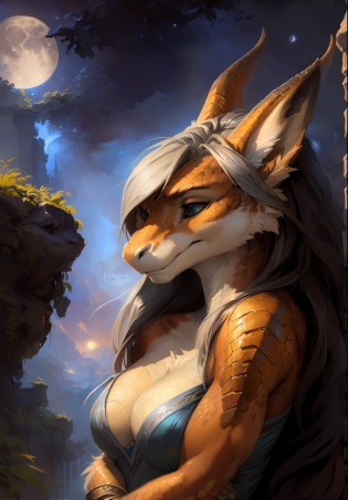 Dragon girl, big chest, day, sexy, sensual, detailed, uploaded to e621, beautiful and detailed portrait of an anthropomorphic dragon ((female))) kenket, ross tran, ruan jia, uploaded to e621, zaush, foxovh, scalie, silver scalies, movie lighting, moon lights, long hair