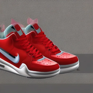 sneakers with silicone soles, nike logo in the shoe, design, flowers, insanely detailed, 8k --ar 4:5