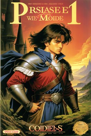 masterpiece,best quality, box art, retro artstyle,  a cursed prince must save his kingdom, logo, English text, 1980s /(style/), cover, copyright name,   <lora:NesBoxArtV1.1:1>